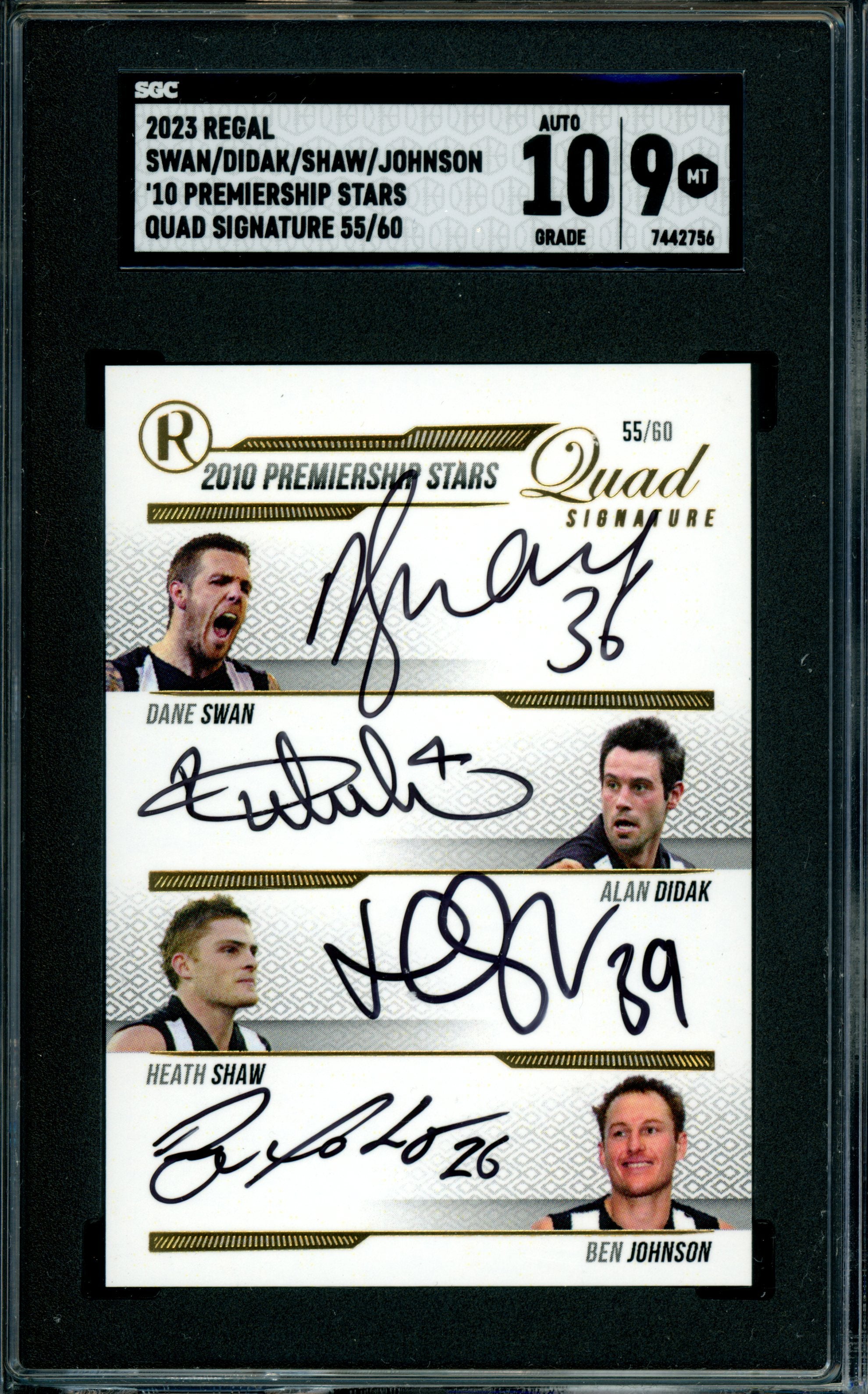 2023 Regal AFL Collingwood 2010 Premiership Stars QUAD AUTO POP 1
