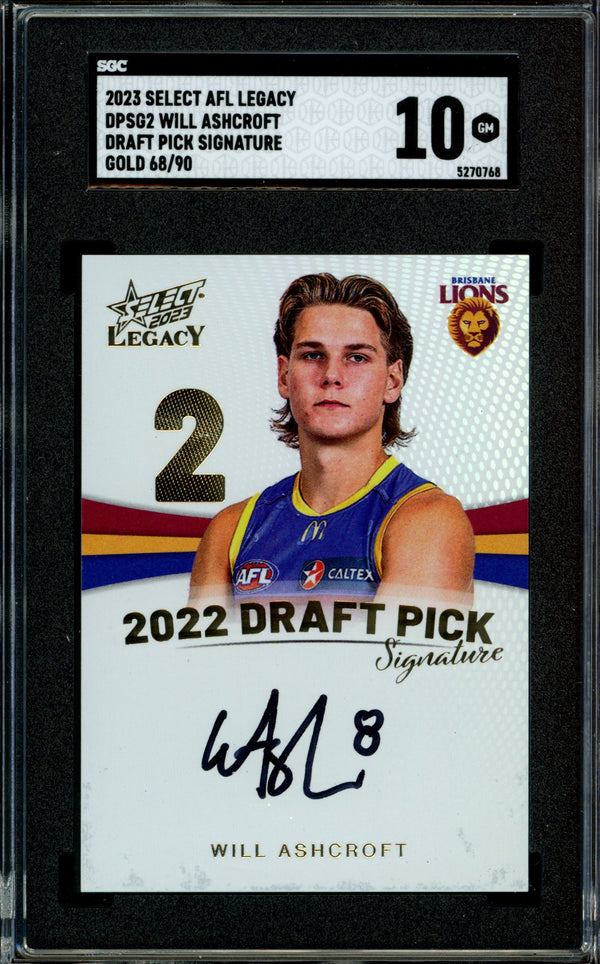 2023 Select AFL Legacy Will Ashcroft Draft Pick Signature